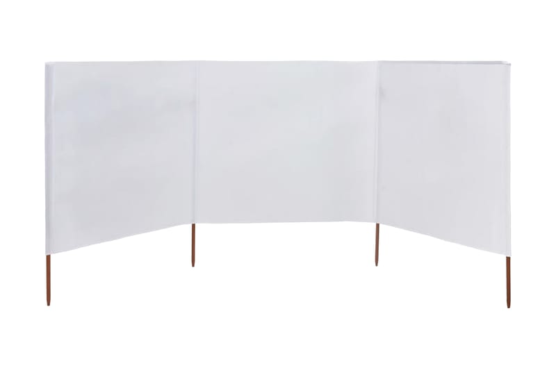 Vindskjerm 3 paneler stoff 400x120 cm hvit - Hvit - Avskjerming & vindskjerm