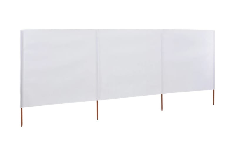 Vindskjerm 3 paneler stoff 400x120 cm hvit - Hvit - Avskjerming & vindskjerm