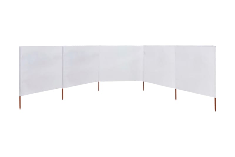 Vindskjerm 5 paneler stoff 600x120 cm sandhvit - Hvit - Avskjerming & vindskjerm