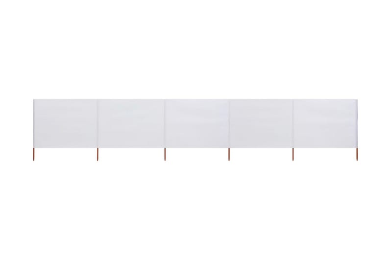 Vindskjerm 5 paneler stoff 600x120 cm sandhvit - Hvit - Avskjerming & vindskjerm