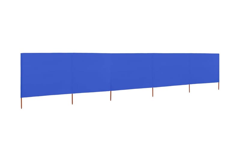 Vindskjerm 5 paneler stoff 600x80 cm asurblå - Blå - Avskjerming & vindskjerm
