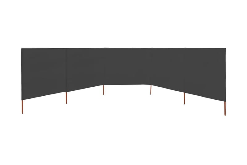 Vindskjerm 5 paneler stoff 600x80 cm antrasitt - Grå - Avskjerming & vindskjerm