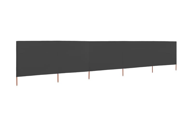 Vindskjerm 5 paneler stoff 600x80 cm antrasitt - Grå - Avskjerming & vindskjerm