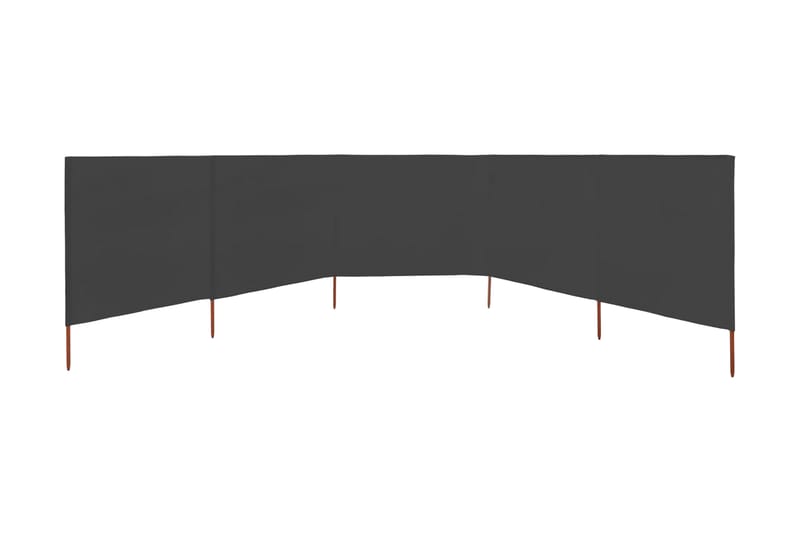 Vindskjerm 5 paneler stoff 600x160 cm antrasitt - Grå - Avskjerming & vindskjerm