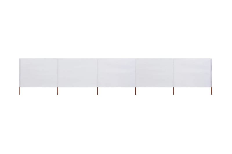 Vindskjerm 5 paneler stoff 600x80 cm sandhvit - Hvit - Avskjerming & vindskjerm