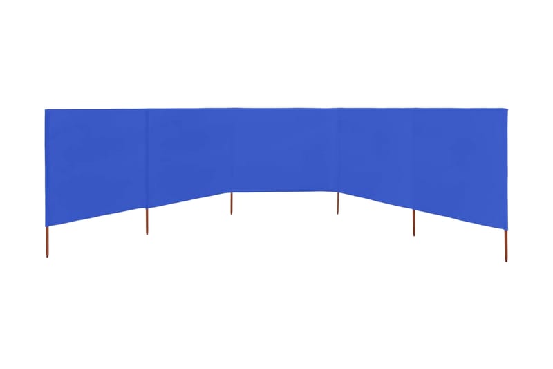 Vindskjerm 5 paneler stoff 600x160 cm asurblå - Blå - Avskjerming & vindskjerm