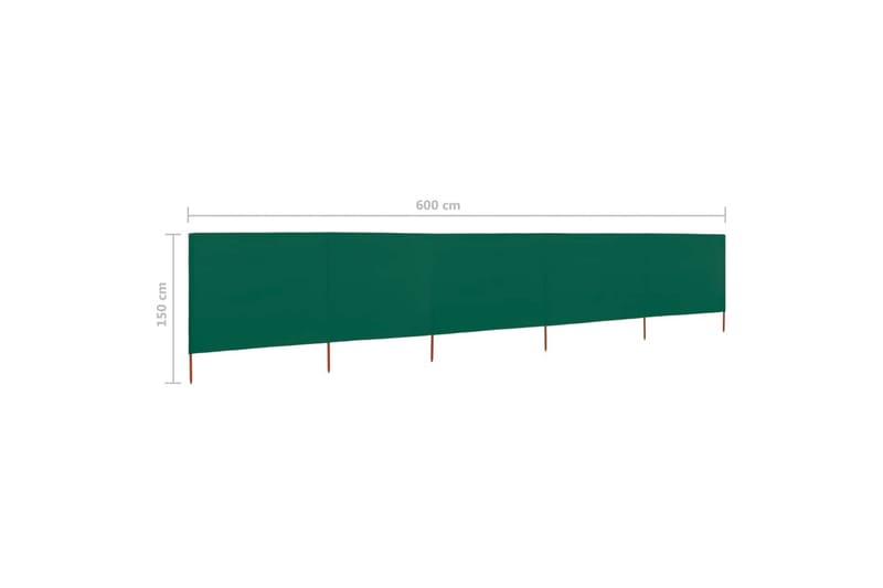 Vindskjerm 5 paneler stoff 600x120 cm grønn - Grønn - Avskjerming & vindskjerm