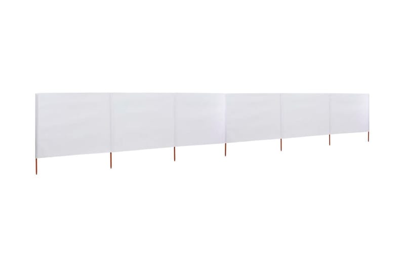 Vindskjerm 6 paneler stoff 800x120 cm sandhvit - Hvit - Avskjerming & vindskjerm