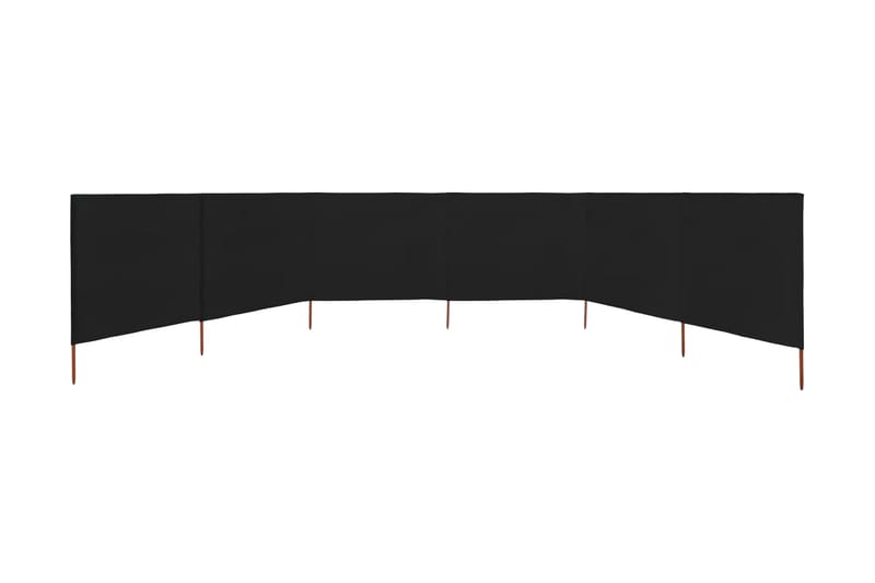 Vindskjerm 6 paneler stoff 800x120 cm svart - Svart - Avskjerming & vindskjerm