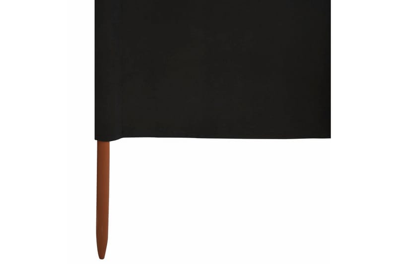 Vindskjerm 6 paneler stoff 800x80 cm svart - Svart - Avskjerming & vindskjerm