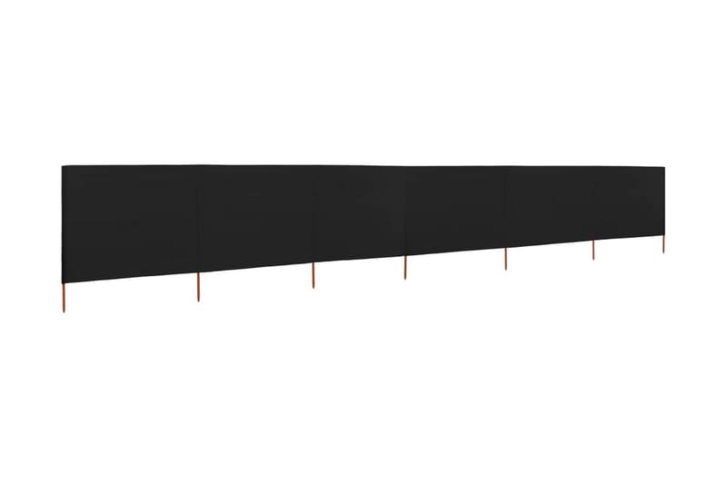 Vindskjerm 6 paneler stoff 800x160 cm svart - Svart - Avskjerming & vindskjerm