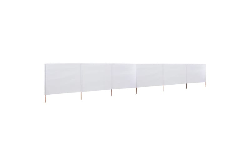 Vindskjerm 6 paneler stoff 800x80 cm hvit - Hvit - Avskjerming & vindskjerm