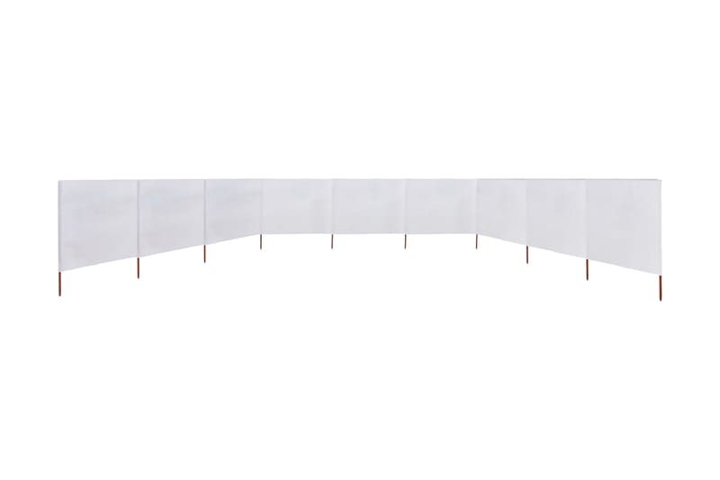 Vindskjerm 9 paneler stoff 1200x160 cm sandhvit - Hvit - Avskjerming & vindskjerm