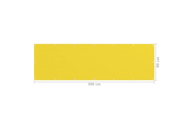 Balkongskjerm 90x300 cm HDPE gul - Gul - Balkongbeskyttelse