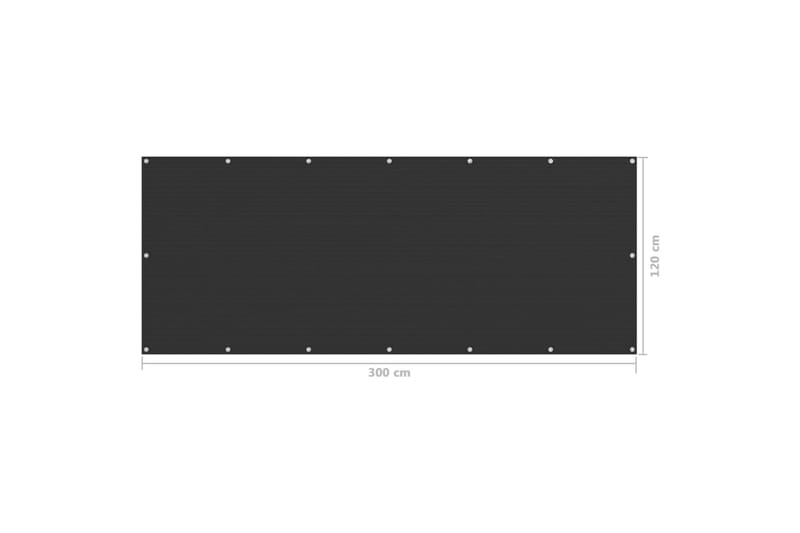 Balkongskjerm antrasitt 120x300 cm HDPE - Antrasittgrå - Balkongbeskyttelse