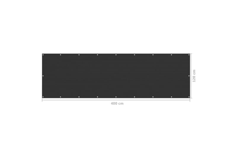 Balkongskjerm antrasitt 120x400 cm HDPE - Antrasittgrå - Balkongbeskyttelse