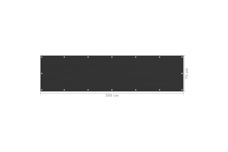Balkongskjerm antrasitt 75x300 cm HDPE - Antrasittgrå - Balkongbeskyttelse