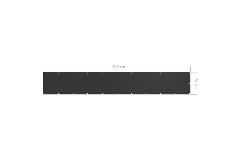 Balkongskjerm antrasitt 75x500 cm oxfordstoff - Antrasittgrå - Balkongbeskyttelse