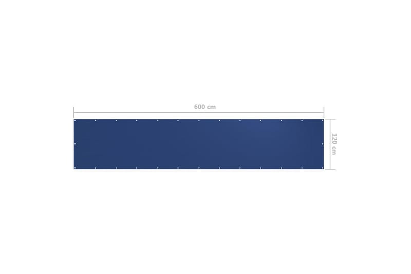 Balkongskjerm blå 120x600 cm oxfordstoff - Blå - Balkongbeskyttelse
