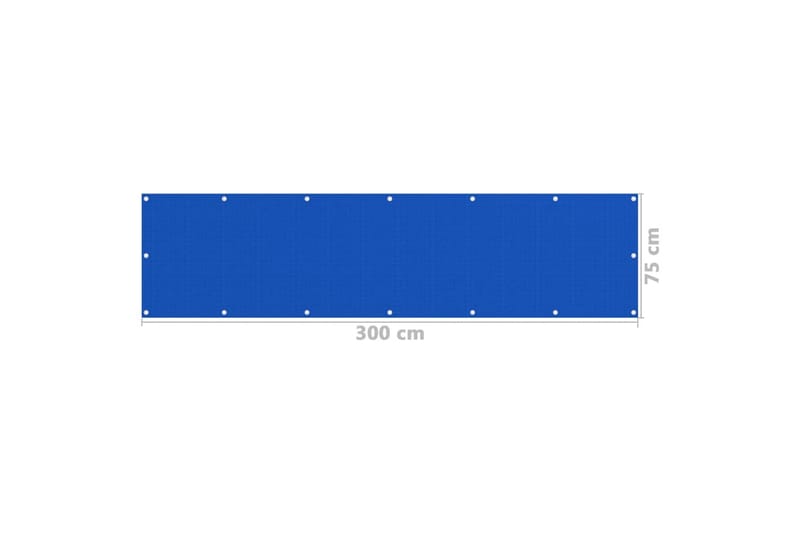 Balkongskjerm blå 75x300 cm HDPE - Blå - Balkongbeskyttelse