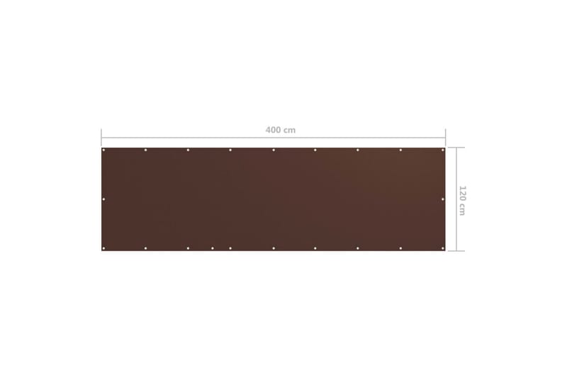 Balkongskjerm brun 120x400 cm oxfordstoff - Brun - Balkongbeskyttelse