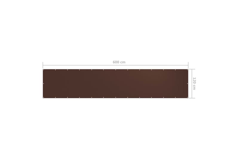 Balkongskjerm brun 120x600 cm oxfordstoff - Brun - Balkongbeskyttelse