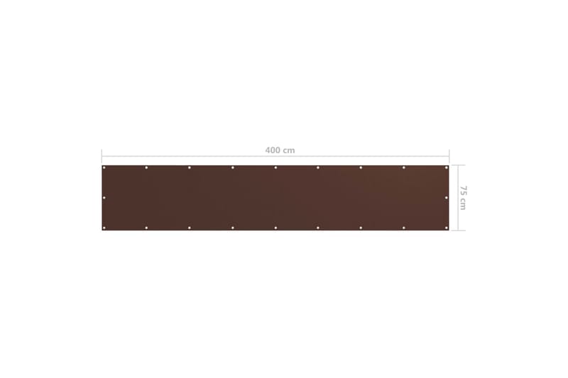Balkongskjerm brun 75x400 cm oxfordstoff - Brun - Balkongbeskyttelse