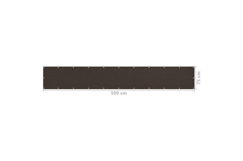 Balkongskjerm brun 75x500 cm HDPE - Brun - Balkongbeskyttelse