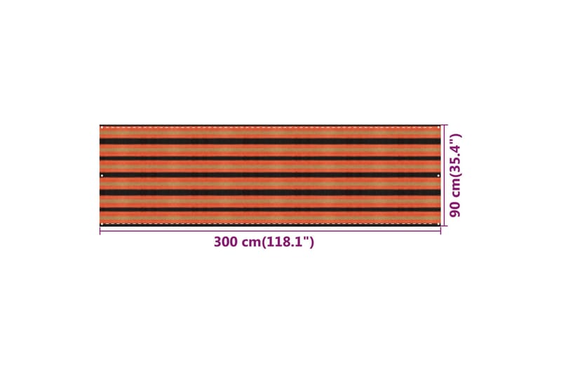 Balkongskjerm flerfarget 90x300 cm HDPE - Flerfarget - Balkongbeskyttelse