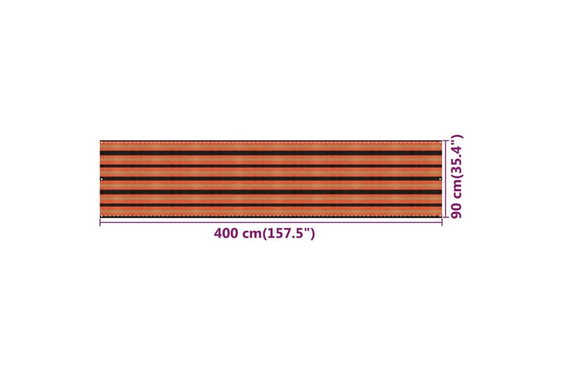 Balkongskjerm flerfarget 90x400 cm HDPE - Flerfarget - Balkongbeskyttelse