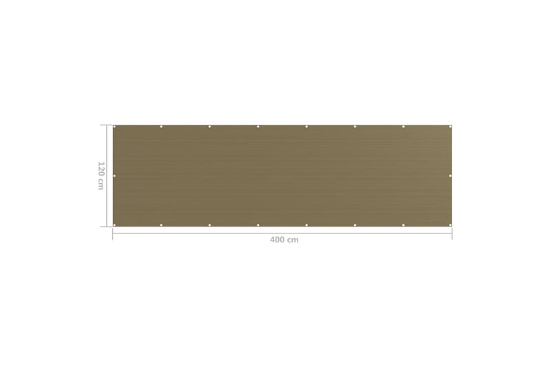 Balkongskjerm gråbrun 120x400 cm HDPE - Taupe - Balkongbeskyttelse