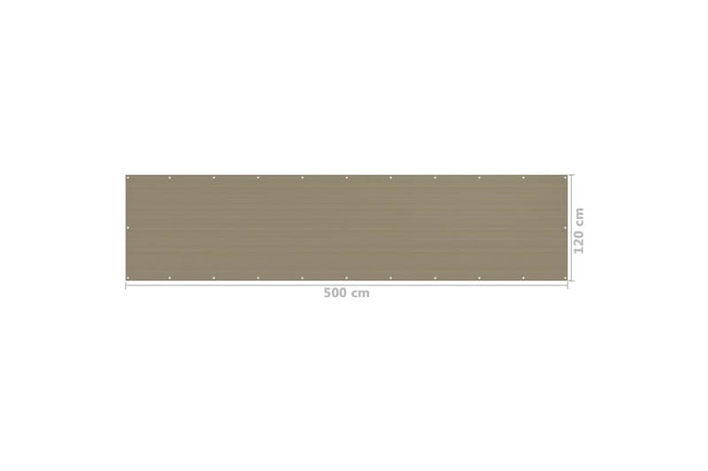 Balkongskjerm gråbrun 120x500 cm HDPE - Taupe - Balkongbeskyttelse