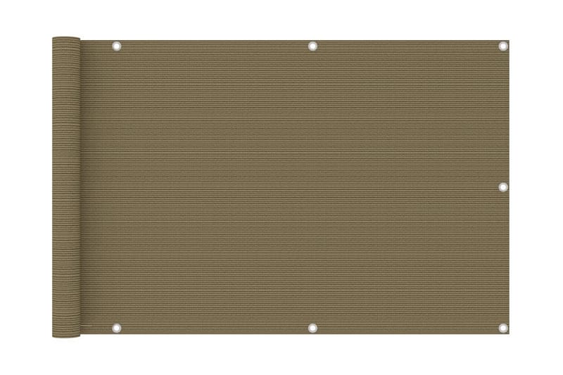 Balkongskjerm gråbrun 90x500 cm HDPE - Taupe - Balkongbeskyttelse