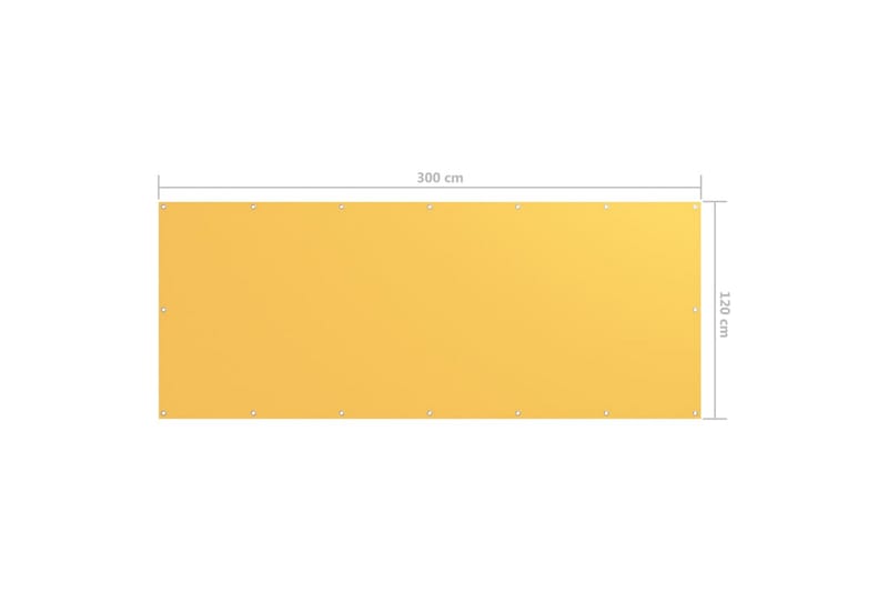 Balkongskjerm gul 120x300 cm oxfordstoff - Gul - Balkongbeskyttelse