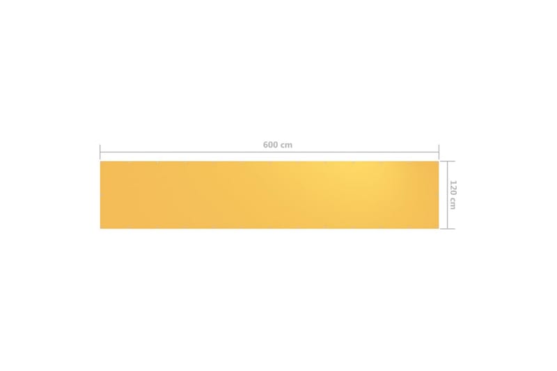 Balkongskjerm gul 120x600 cm oxfordstoff - Gul - Balkongbeskyttelse