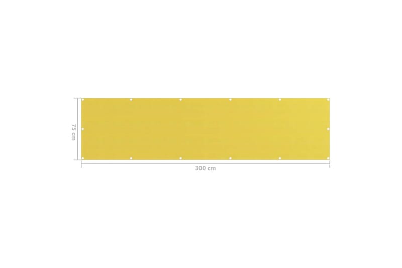 Balkongskjerm gul 75x300 cm HDPE - Gul - Balkongbeskyttelse