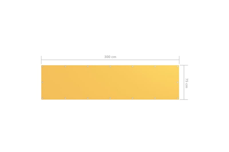 Balkongskjerm gul 75x300 cm oxfordstoff - Gul - Balkongbeskyttelse