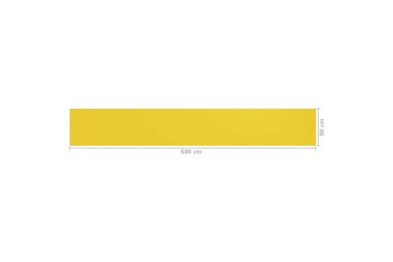 Balkongskjerm gul 90x600 cm HDPE - Gul - Balkongbeskyttelse