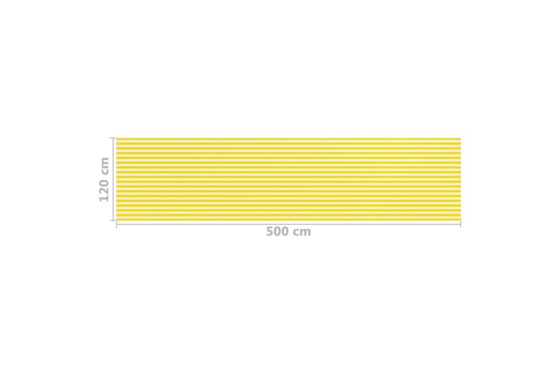 Balkongskjerm gul og hvit 120x500 cm HDPE - Flerfarget - Balkongbeskyttelse