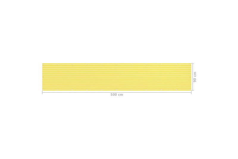 Balkongskjerm gul og hvit 90x500 cm HDPE - Flerfarget - Balkongbeskyttelse