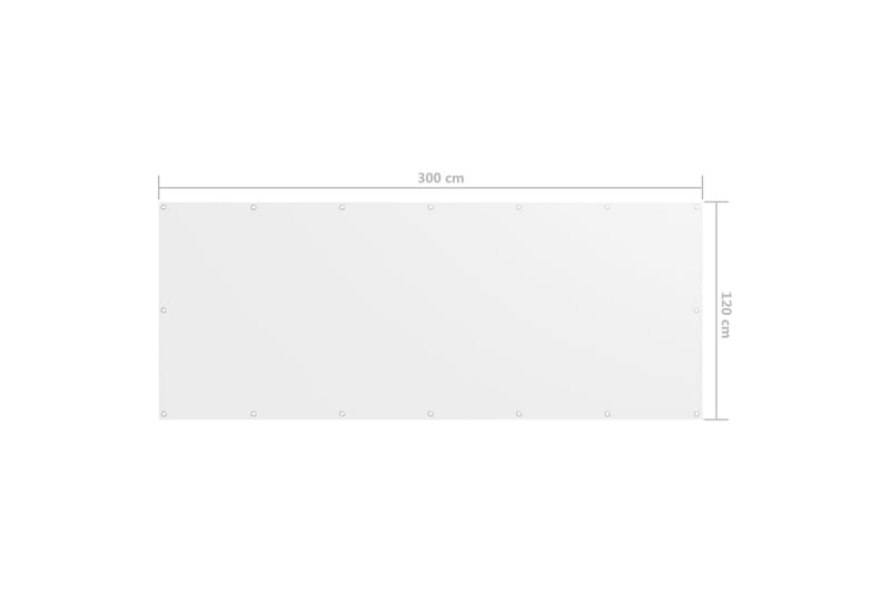Balkongskjerm hvit 120x300 cm oxfordstoff - Hvit - Balkongbeskyttelse