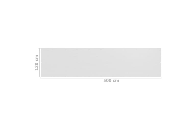 Balkongskjerm hvit 120x500 cm HDPE - Hvit - Balkongbeskyttelse