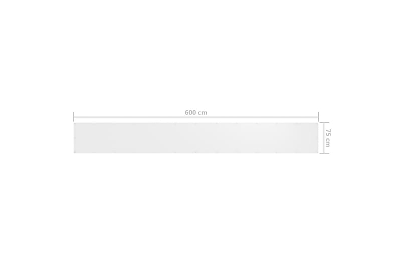 Balkongskjerm hvit 75x600 cm oxfordstoff - Hvit - Balkongbeskyttelse