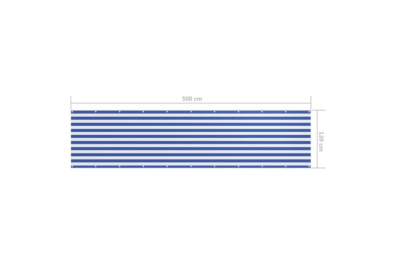 Balkongskjerm hvit og blå 120x500 cm oxfordstoff - Flerfarget - Balkongbeskyttelse