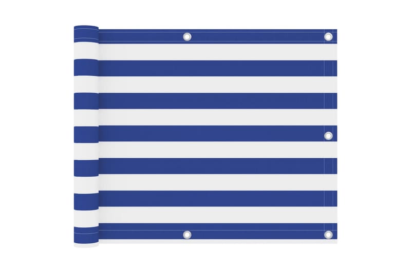 Balkongskjerm hvit og blå 75x300 cm oxfordstoff - Flerfarget - Balkongbeskyttelse