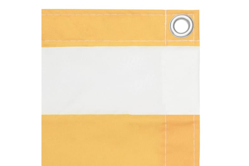 Balkongskjerm hvit og gul 120x600 cm oxfordstoff - Flerfarget - Balkongbeskyttelse