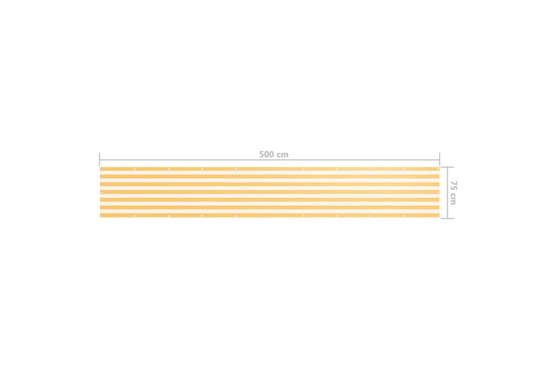 Balkongskjerm hvit og gul 75x500 cm oxfordstoff - Flerfarget - Balkongbeskyttelse