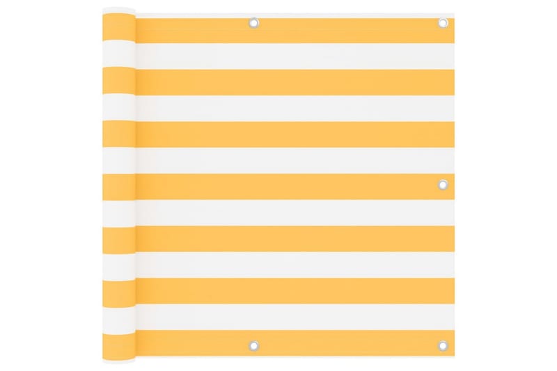 Balkongskjerm hvit og gul 90x300 cm oxfordstoff - Flerfarget - Balkongbeskyttelse