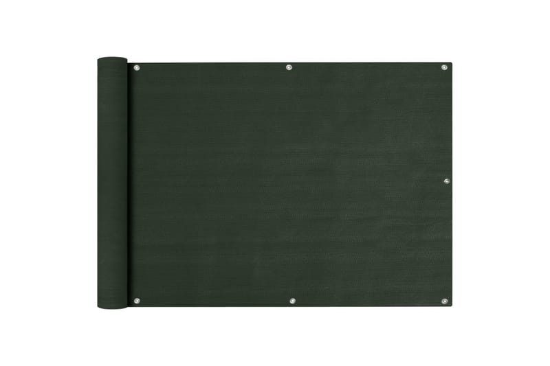 Balkongskjerm mørkegrønn 75x600 cm HDPE - grønn - Balkongbeskyttelse