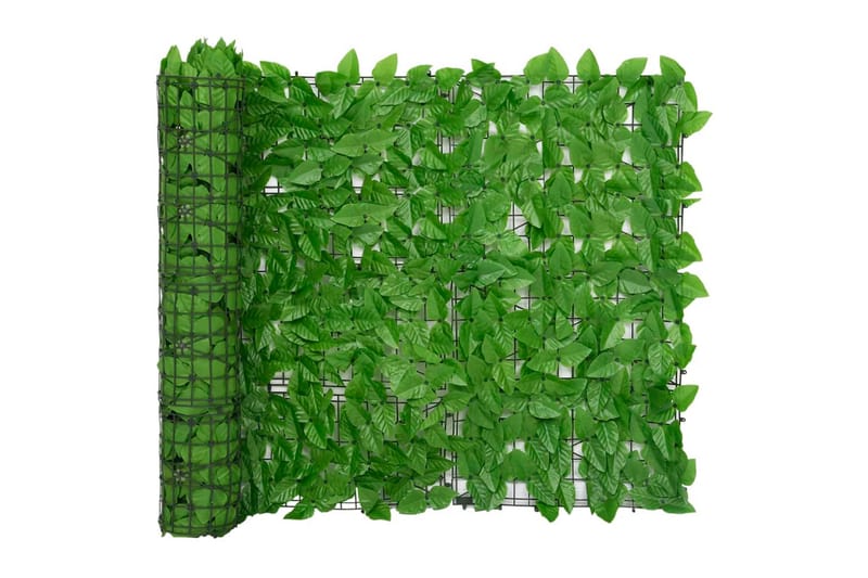 Balkongskjerm med grønne blader 400x100 cm - grønn - Balkongbeskyttelse